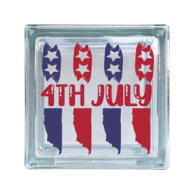 4th Of July Patriotic Vinyl Decal For Glass Blocks, Car, Computer, Wreath, Tile, Frames - image1